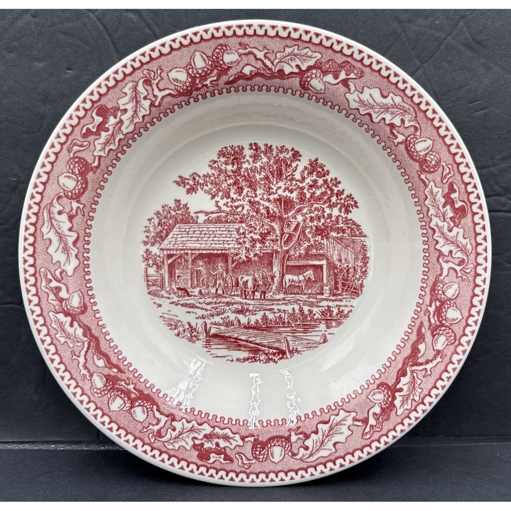 Vintage 1965‎ Memory Lane Royal Ironstone 8.25" Soup Bowl Red